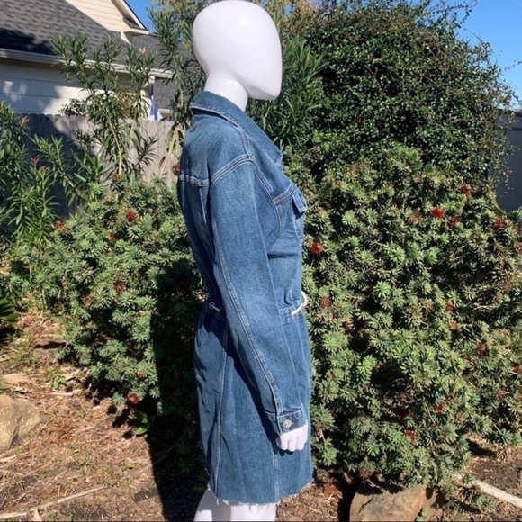 NWT Hudson Button Down Tie Waist Grommet Detail Denim Dress - Picture 5 of 15